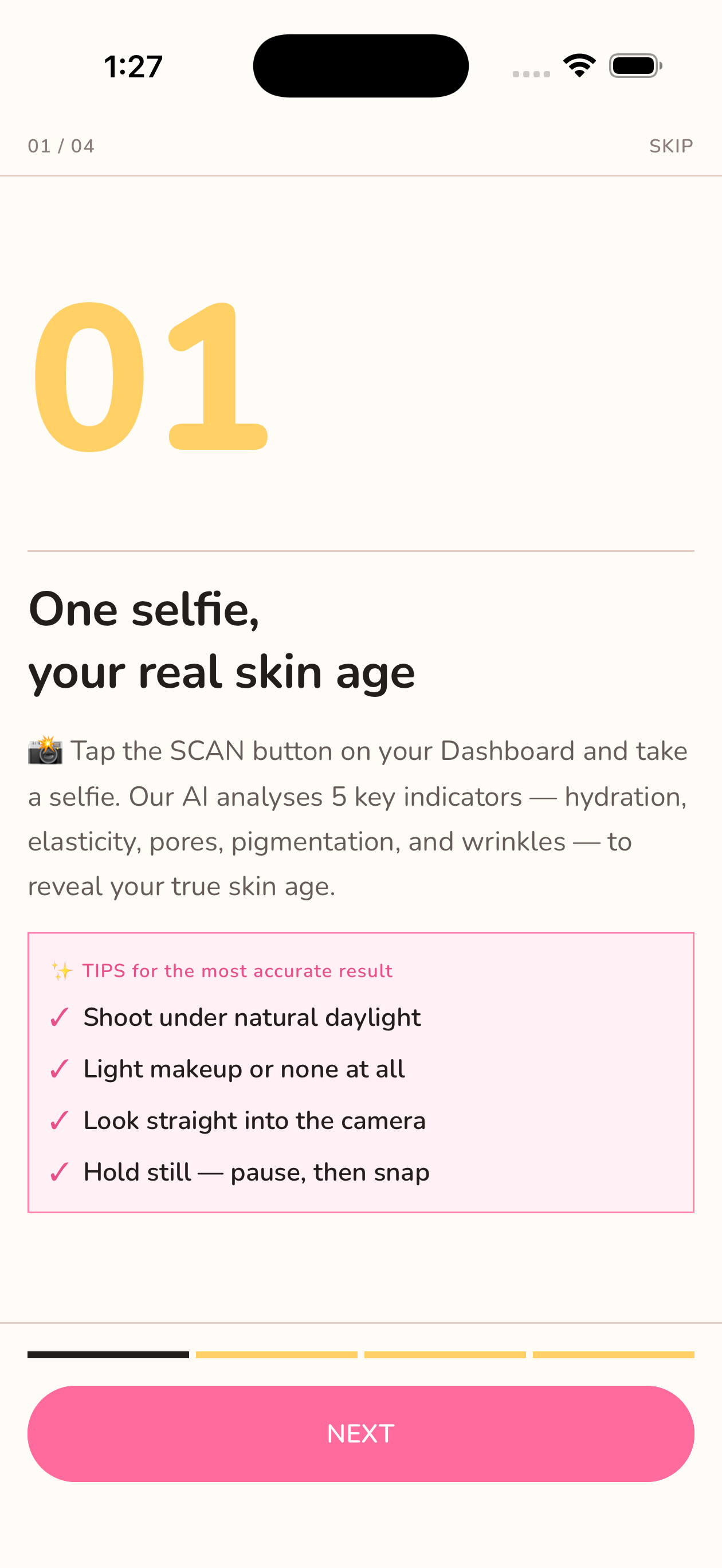 First-launch onboarding tutorial