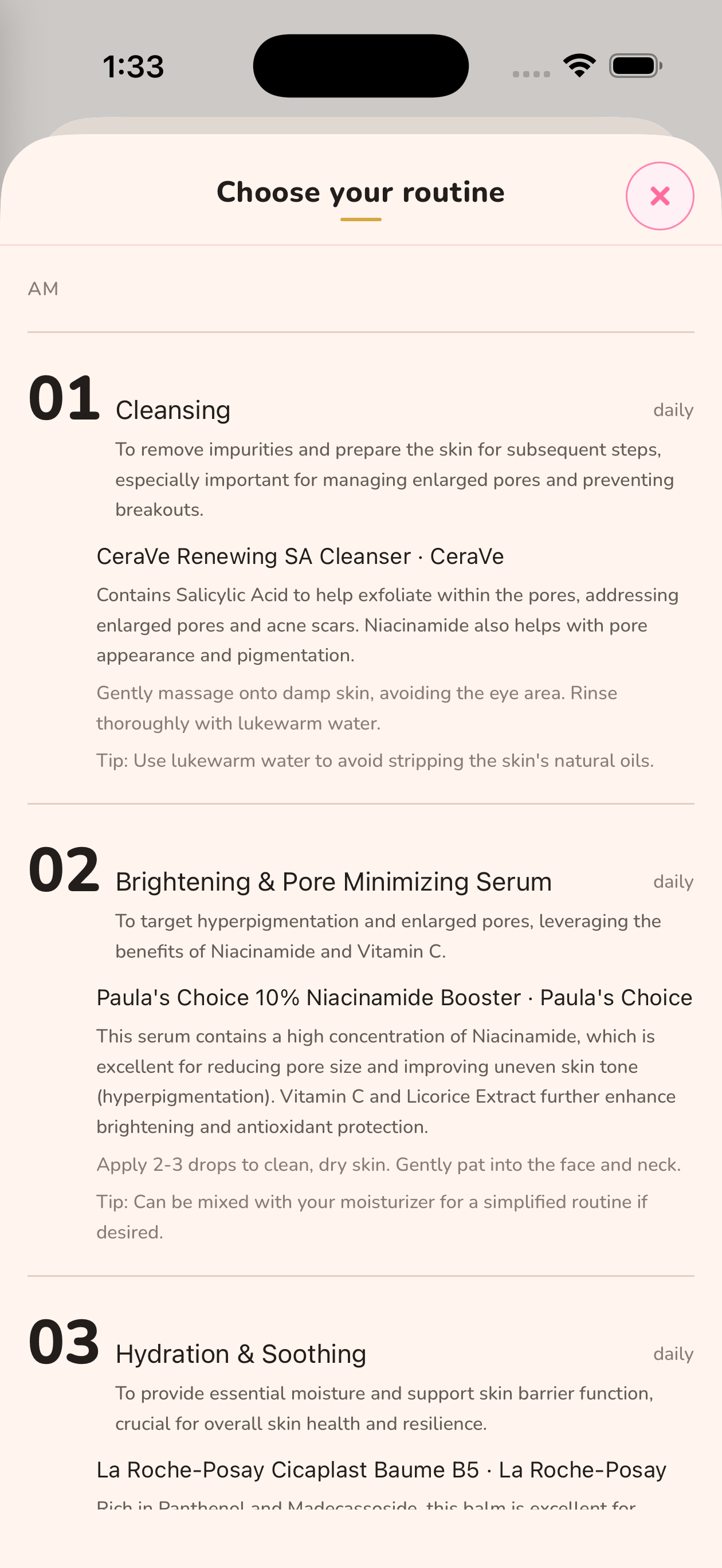 Routine recommendation