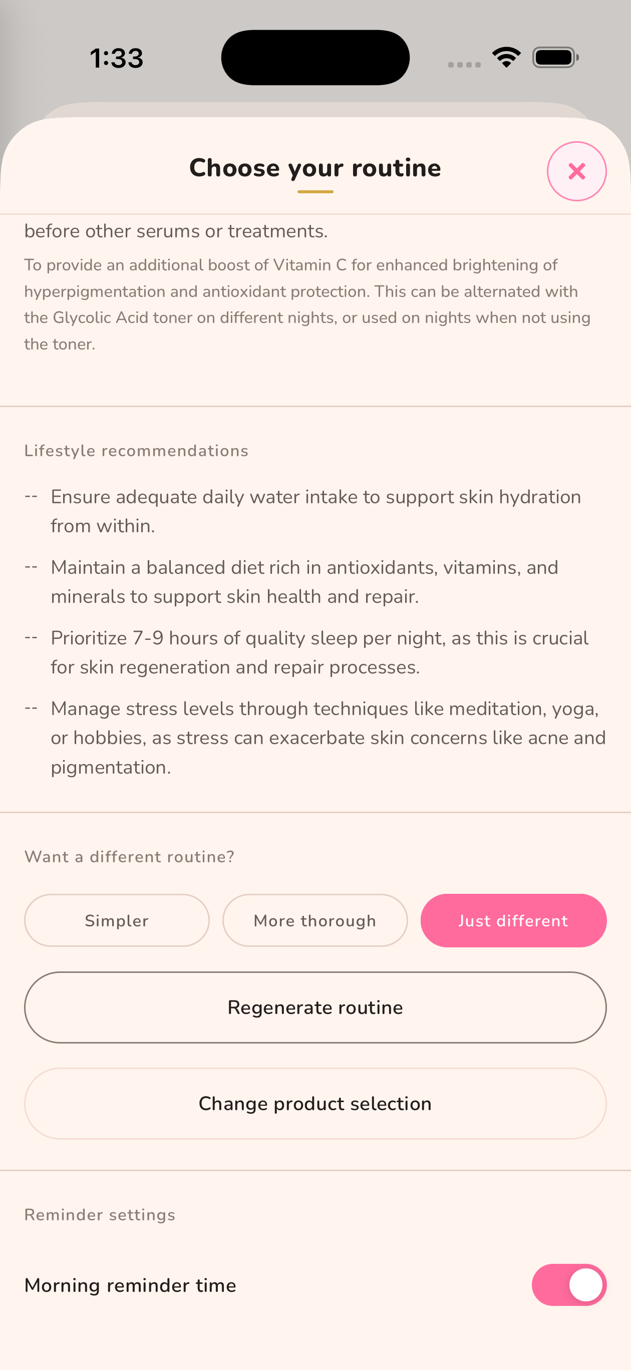 Regenerate routine