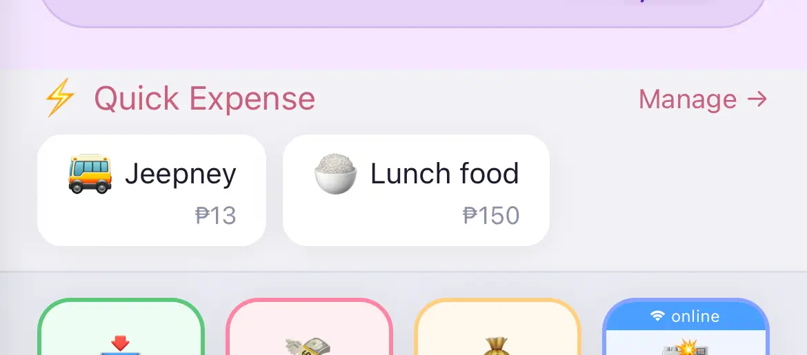 Quick Expense detail