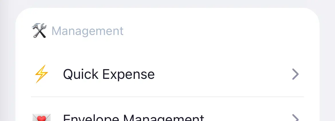 Settings management detail